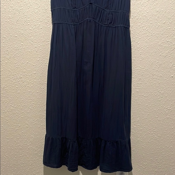 Time and Tru Blue Maxi Sundress with Flutter Sleeves - Picture 4 of 6